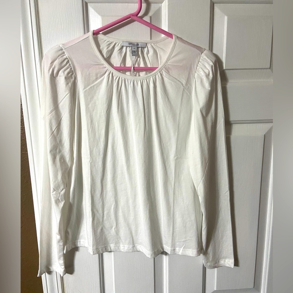 White long sleeve top